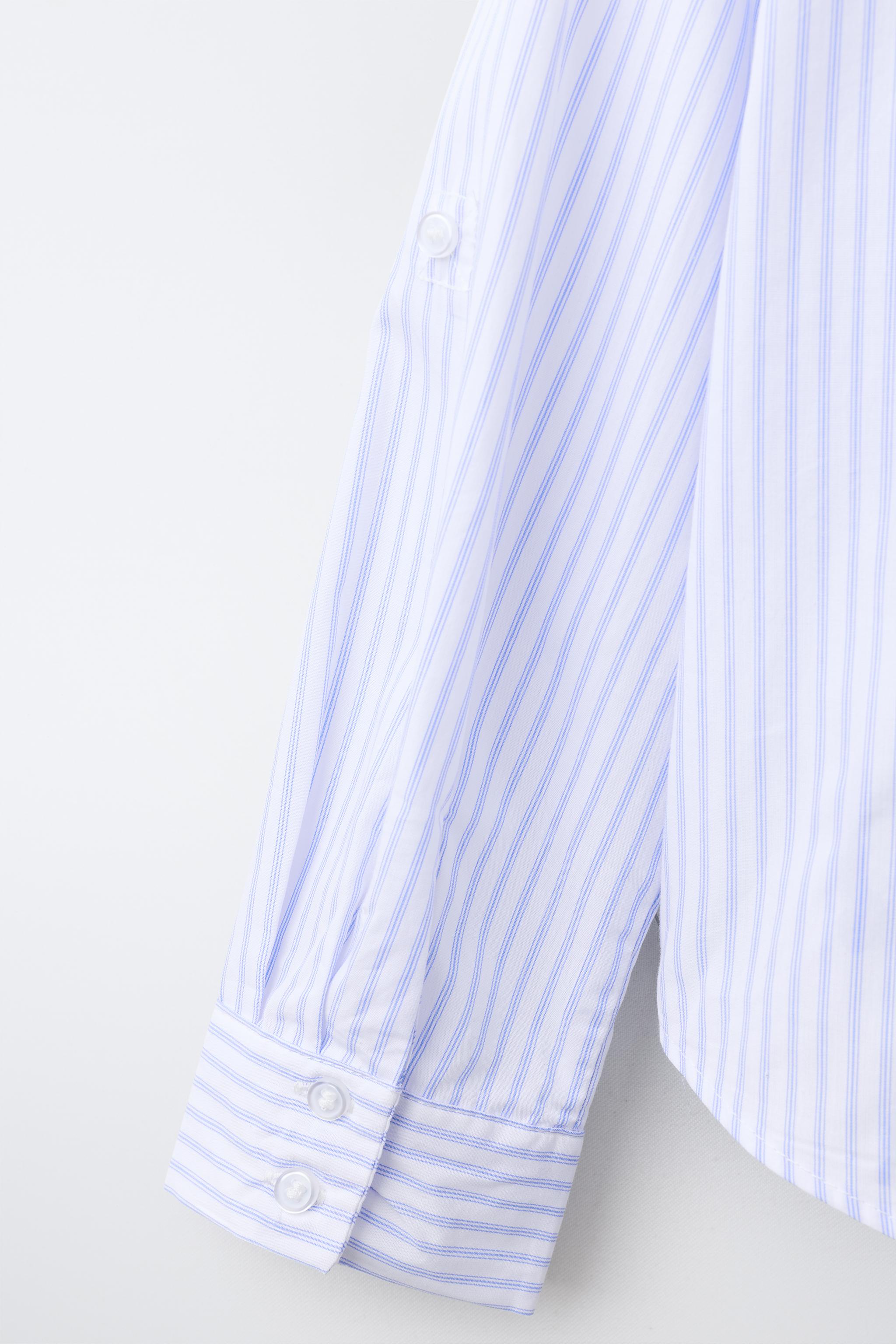 STRIPED SHIRT AND EMBROIDERED RIB T-SHIRT SET